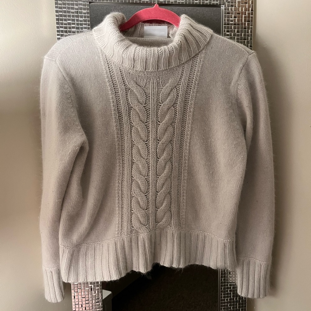 Cream colored chunky angorian silk sweater